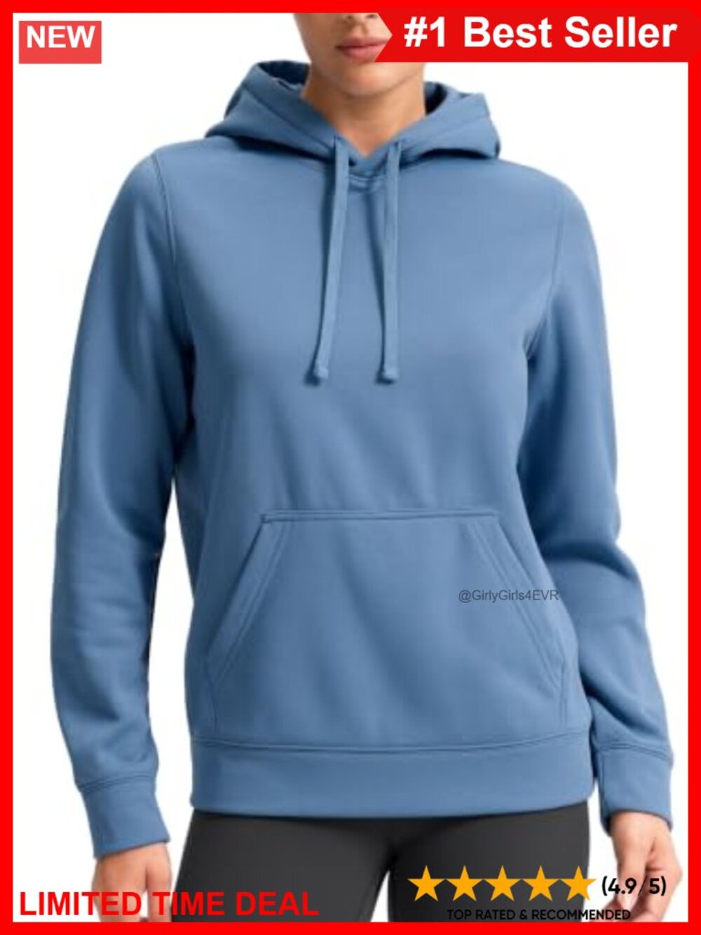 Lightweight Fleece Hoodie Kangaroo Pocket Pullover Sweatshirt